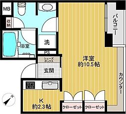 ラコント新宿セントラルパークアパートメント 1Kの間取図画像