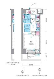 ジェノヴィアお花茶屋2スカイガーデン 1Kの間取図画像