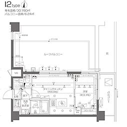 ズーム新宿西落合 1DKの間取図画像