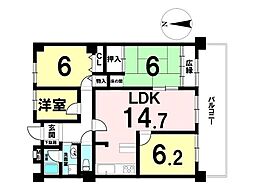レインボー甚目寺 4LDKの間取図画像