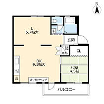 UR城野  ｜ 福岡県北九州市小倉北区城野団地（賃貸マンション1LDK・5階・45.27㎡） その2