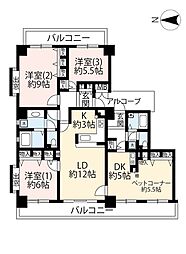 UR都市機構アーバンライフゆりの木通り東4号棟 4LDKの間取図画像