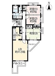 UR都市機構アーバンライフゆりの木通り東4号棟 3LDKの間取図画像