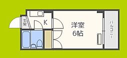 ミタカホーム8 1Kの間取図画像