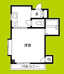 アルデール都島 1Kの間取図画像