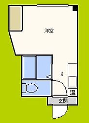 パシフィック新今宮 8階ワンルームの間取り