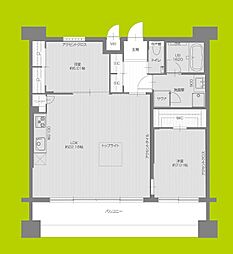 プレジオ東三国 12階1LDKの間取り