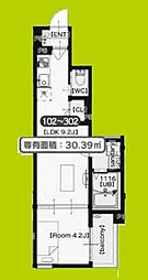 F　asecia　Phanes 3階1LDKの間取り