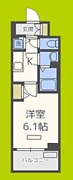 プレサンス北堀江 13階1Kの間取り