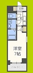 エスリード難波グレイス 3階1Kの間取り