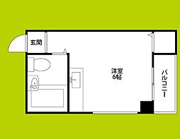 アーバンハイツ上新庄 2階ワンルームの間取り