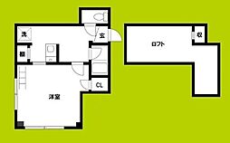 エムロード駒川 1階1Kの間取り
