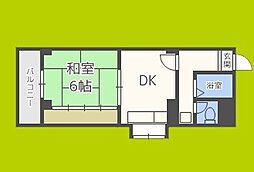 サンハイツ野口 2階1DKの間取り