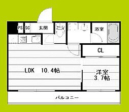 グランエピ 4階1LDKの間取り