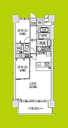 スプランディッド大阪NAMBA LINE 2LDKの間取図画像