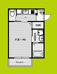 KTIレジデンス加島 1Kの間取図画像