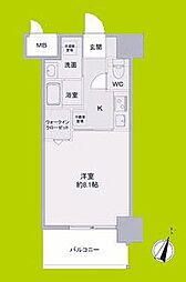 Louis Residence弁天町 1Kの間取図画像