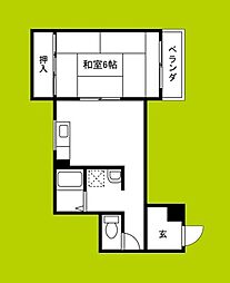 淀川マンション 1LDKの間取図画像