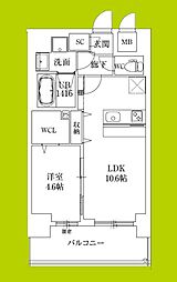 スプランディッド新大阪VIII 1LDKの間取図画像