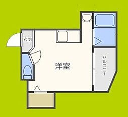 ベルェーキップ ワンルームの間取図画像