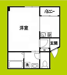 パルドゥメール 1Kの間取図画像