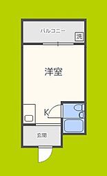 プレアール下新庄3 ワンルームの間取図画像