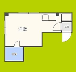 大宝谷六ロイヤルハイツ ワンルームの間取図画像