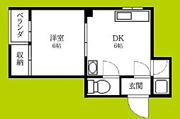 ルールマンション 1DKの間取図画像