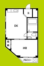 クリーン千島 1DKの間取図画像