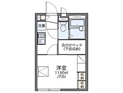 レオパレス大淀中浪華 1Kの間取図画像