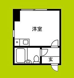 グランソシエ我孫子ミタカ第14ビル ワンルームの間取図画像