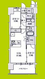 スプランディッドあびこ駅前DUE 2LDKの間取図画像