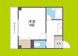 プログレス泉尾 1Kの間取図画像