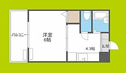 NS法円坂 1Kの間取図画像