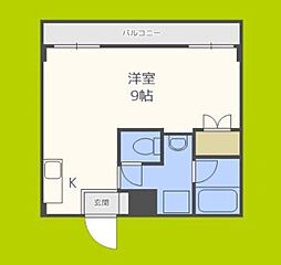 レガーレ長居公園 1Kの間取図画像