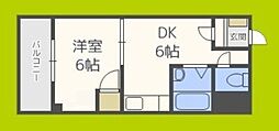 雅叙園ハイツ 1DKの間取図画像