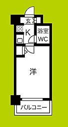 デ・リード弁天町港通 1Kの間取図画像