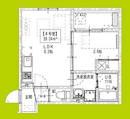 D porta casa grande 1LDKの間取図画像