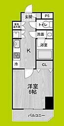 CITYSPIRE平野 1Kの間取図画像