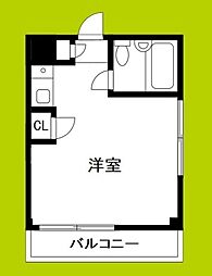 シャトー平野 ワンルームの間取図画像