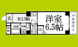 サンクール松屋町 ワンルームの間取図画像