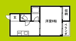 エイコーマンション 1DKの間取図画像