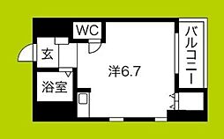 アロンディール新深江 ワンルームの間取図画像