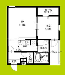 高石市綾園3丁目アパート 1LDKの間取図画像