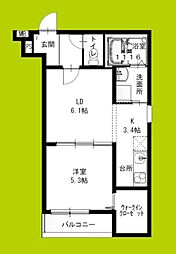 高石市綾園3丁目アパート 1LDKの間取図画像