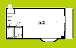 比枝コーポラス徳庵 ワンルームの間取図画像