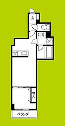 アーバネックス谷町四丁目 1LDKの間取図画像