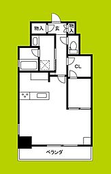 アーバネックス谷町四丁目 1LDKの間取図画像
