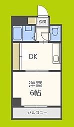 ローズコーポ新大阪7 1DKの間取図画像