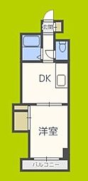 新大阪グランドハイツ北 1DKの間取図画像